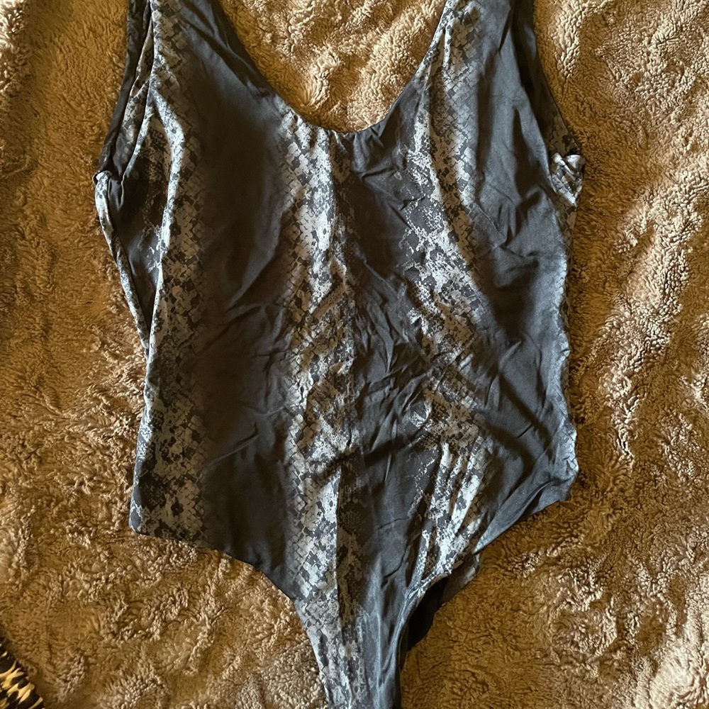 Black snake print Mai swimsuit, medium in “Bonita” style